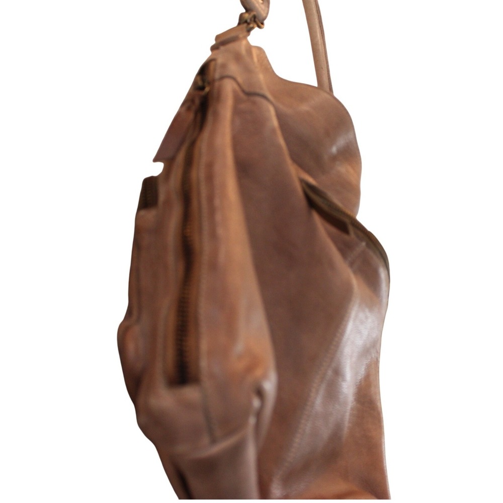 Amsterdam Heritage Hobo Bag Womens Large Tan Leather Excellent Studded Cargo - Picture 4 of 5